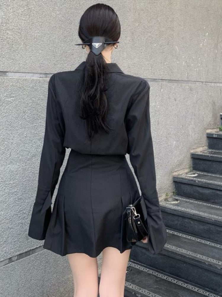 Academia Black Elegant Mini Dress - Kaysmar
