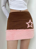 Aesthetic Star Print Knitted Mini Skirt - Kaysmar