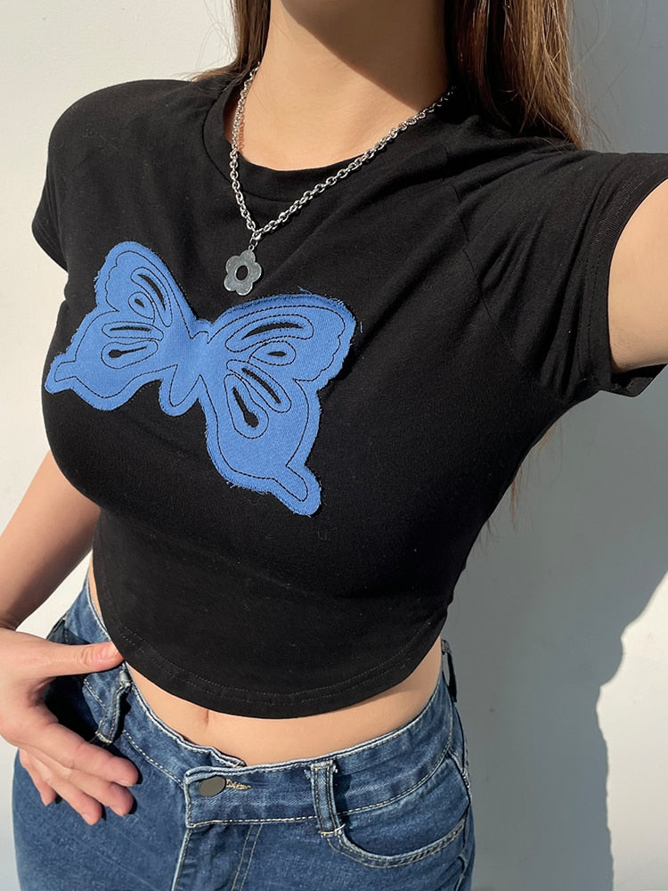 Casual Butterfly Crop Top - Kaysmar