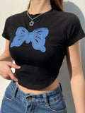 Casual Butterfly Crop Top - Kaysmar