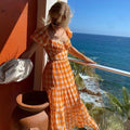 Elegant Orange Long Maxi Dress - Kaysmar