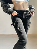 Gothic Punk Buckle Skinny Flare Jeans - Kaysmar