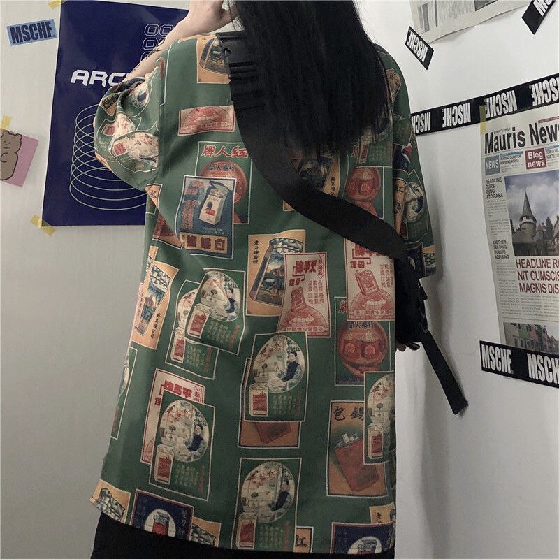 Harajuku Oversized Button Up Shirt - Kaysmar