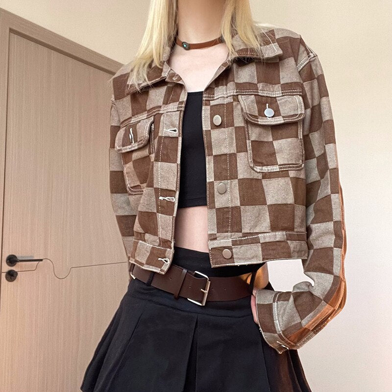 Korean Fashion Brown Denim Jackets - Kaysmar