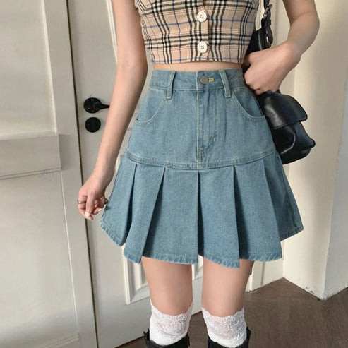 Korean Style Y2k Pleated Skirt
