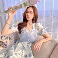 Korean summer elegant floral dress - Kaysmar