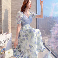Korean summer elegant floral dress - Kaysmar