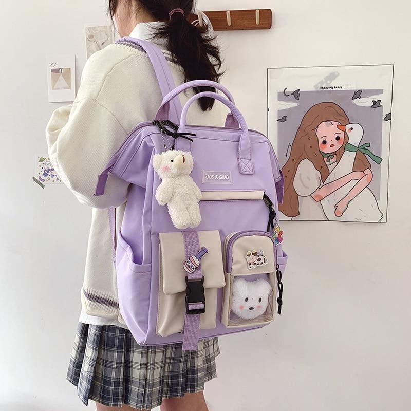 Preppy purple backpack - Kaysmar