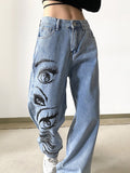 Streetwear Vintage Eye Jeans - Kaysmar