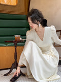 Y2k Elegant Midi Satin Dress - Kaysmar