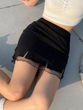 Y2k korean black mini skirt - Kaysmar