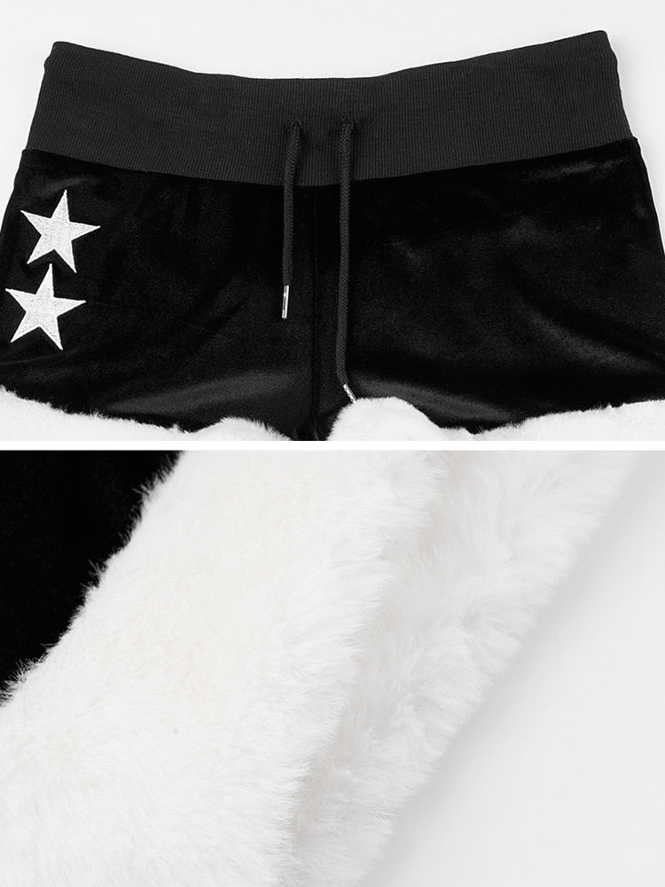 Y2k Star Print Black Skinny Shorts - Kaysmar